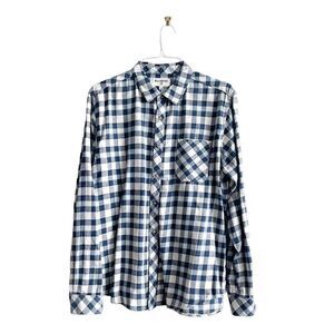 Billabong Men's Plaid Shirt Long Sleeve Blue Size Large